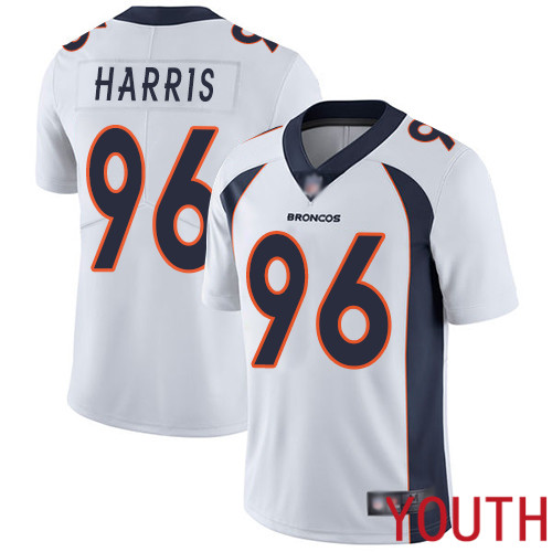 Youth Denver Broncos #96 Shelby Harris White Vapor Untouchable Limited Player Football NFL Jersey->denver broncos->NFL Jersey